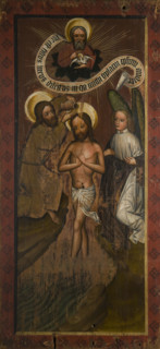 Baptism of Christ. Altar Retable Wing (?) from Chelmiec, between 1440-1465. Creator: Unknown.