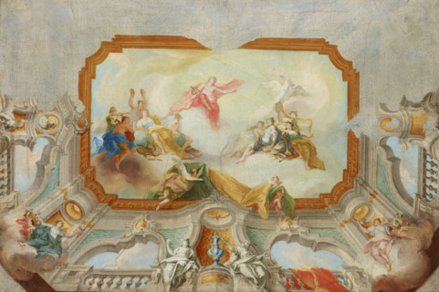 Apollo with the Muses-Project for a Plafond, between 1726-1732. Creator: Unknown.