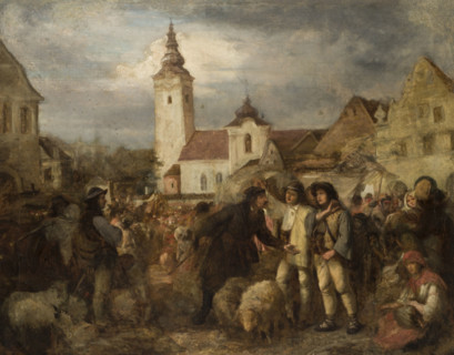 Fair in Nowy Targ, 1870. Creator: Aleksander Kotsis.