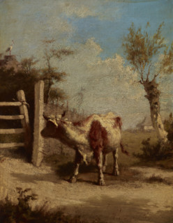 Study of a Cow against a Landscape, between 1875-1880. Creator: Wilhelm Leopolski.