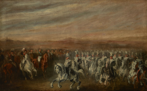 Dwernicki at the Head of the 2nd Uhlan Regiment, before 1840, between 1840-1850. Creator: Piotr Michalowski.