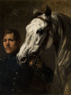 Stable Boy Holding the Horse by the Bridle, between 1842-1845. Creator: Piotr Michalowski.