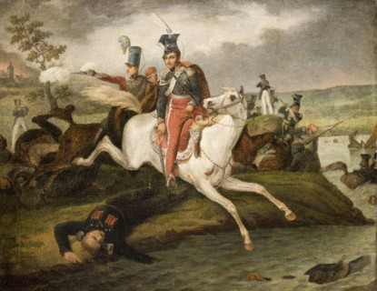 Death of Prince Józef Poniatowski, between 1815-1842. Creator: Unknown.