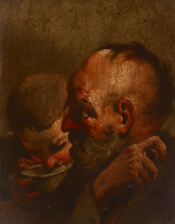 Heads of an Old Man and a Youth, 18th century. Creator: Unknown.
