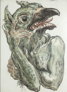 Paper for the Polychrome of St. Mary's Church - Devil with a Bird's Head, 1890. Creator: Jan Matejko.