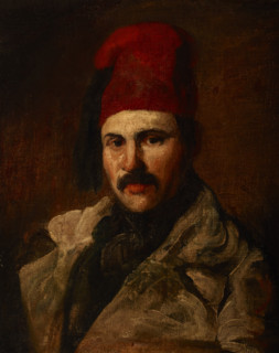 Portrait of Maksymilian Oborski Wearing a Fez, between 1840-1848. Creator: Piotr Michalowski.