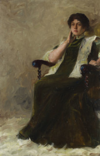 Portrait of Gabriela Zapolska, wife of Stanislaw Janowski, c1900. Creator: Stanislaw Janowski.