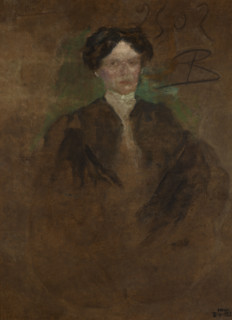 Portrait of a Woman-two-sided painting, c1900. Creator: Olga Boznanska.