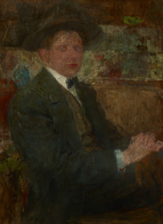 Portrait of a Man in a Hat, between 1914-1916. Creator: Olga Boznanska.