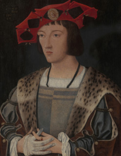 Portrait of a Man Putting On a Glove, c1520. Creator: Jan Mostaert.