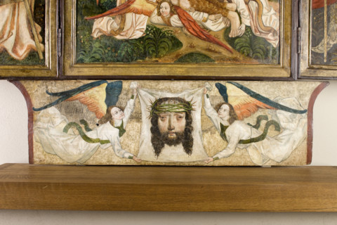 Veil of St Veronica Held by Two Angels, Altar Retable from the Church in Moszczenica Nizna..., c1480 Creator: Unknown.