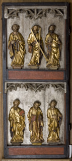 Saint Apostles, Christ-Man of Sorrows. Left Wing of the Altar Retable from Stary Zywiec, c1400. Creator: Unknown.