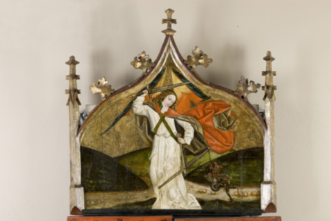 Saint Michael the Archangel, Altar Retable from the Church in Moszczenica Nizna-Finial, c1480. Creator: Unknown.