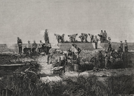 Fortification works on the coast of Santiago de Cuba, Cuban War of Independence (1895-1898), 1898. Creator: Arturo Carretero y Sánchez.