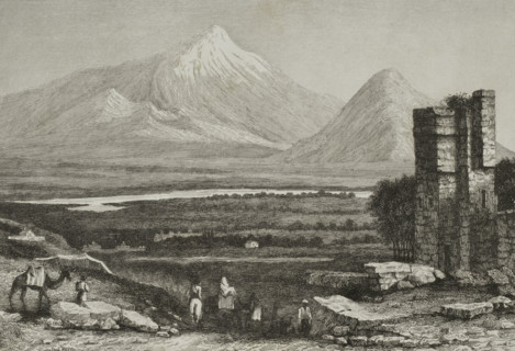 Mount Ararat with its perpetual snow, Armenia, 1838. Creator: Augustin François Lemaitre.