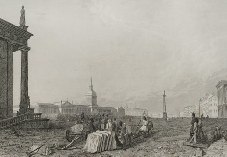 The Admiralty building square, Saint Petersburg, Russia, 1839. Creator: Augustin François Lemaitre.