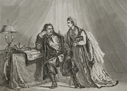 Russo-Turkish War: Catherine the Great suggests that husband Peter III surrender to the Turks, 1839. Creator: Augustin François Lemaitre.