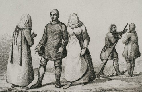 Ostyak people, Western Siberia, Russia, 1839. Creator: Augustin François Lemaitre.