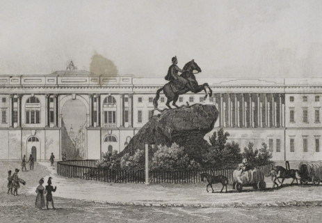 Bronze Horseman - equestrian statue of Peter the Great, Senate Square, St Petersburg, Russia, 1839. Creator: Augustin François Lemaitre.