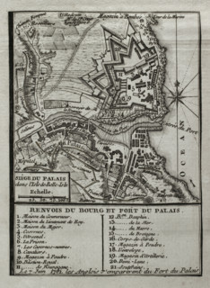 Seven Years War (1756-1763): Map of capture of Belle Isle (June 1761), 1765. Creator: Jean de Beaurain.