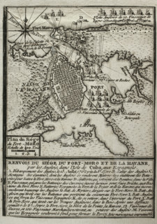 Seven Years War (1756-1763): Map of the siege of Fort Morro, Havana, Cuba, 1762 (1765). Creator: Jean de Beaurain.