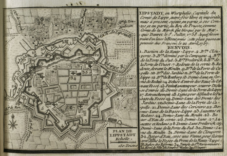 Map of Lippstadt (Germany), 1757-1758 (1765). Creator: Jean de Beaurain.