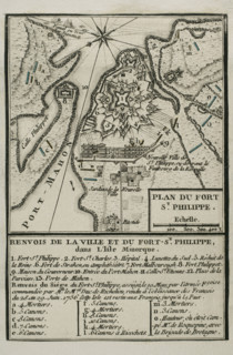 Map of Fort of St Philip (Castle of San Felipe), Menorca, 1756 (1765). Creator: Jean de Beaurain.