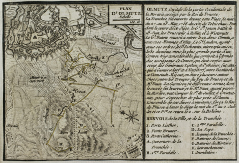 Seven Years War (1756-1763): Map of the Siege of Olmutz (27th May-1st July 1758), 1765. Creator: Jean de Beaurain.