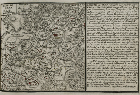 Seven Years War (1756-1763): Map of the encampment at Pirna, 1756, Siege of Pirna ..., 1765. Creator: Jean de Beaurain.