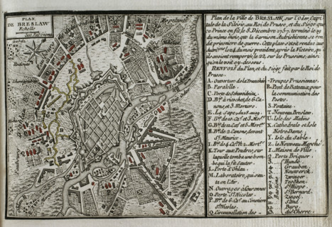 Seven Years War (1756-1763): Map of Breslau and the siege to which it was subjected, 1765. Creator: Jean de Beaurain.