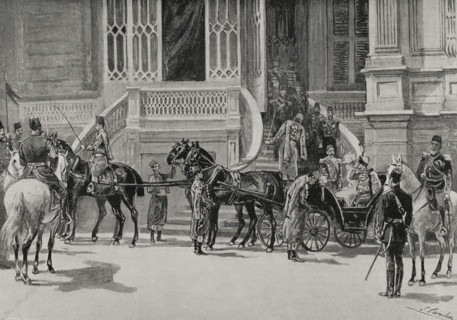 Journey of the emperors of Germany to the Holy Land, Constantinople, Turkey, 1898. Creator: Juan Comba García.