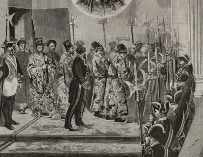 Embassy of the King of Annam to King Alfonso XII, Madrid, Spain, May 12, 1878.  Creator: Andrés Ovejero.