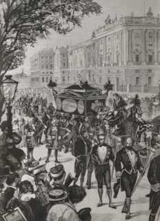 Death of Queen Maria de las Mercedes, Mercedes of Orléans (1860-1878), Madrid, Spain, 1878. Creator: Andrés Ovejero.