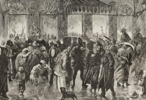 Carnival: leaving a masquerade ball, 1878. Creator: Tomás Carlos Capuz.