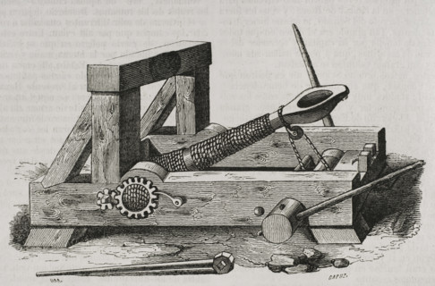 The catapult - siege machine, 19th century. Creator: Tomás Carlos Capuz.