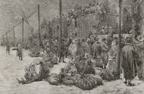 Russo-Turkish War (1877-1878): refugees in Constantinople, 1878.  Creator: Tomás Carlos Capuz.