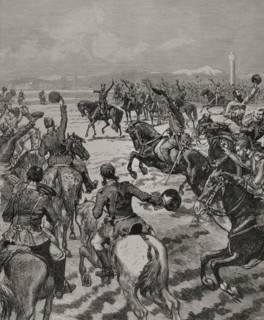 Russo-Turkish War (1877-1878): Treaty of San Stefano, 1878. Grand Duke Nicholas..., March 3, 1878. Creator: Daniel Urrabieta Vierge.