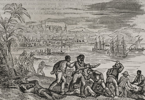 Attack on Puerto Rico, Anglo-Spanish War, 1797, (1851).   Creator: Villegas.