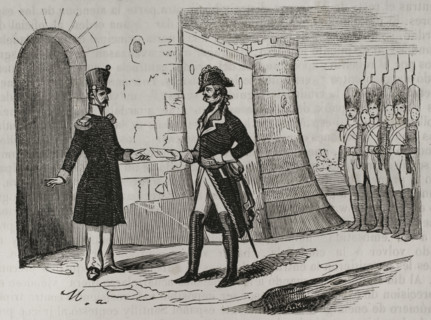 French occupation of Montjuich Citadel, Barcelona, Spain, February 29, 1808, (1851).  Creator: Unknown.