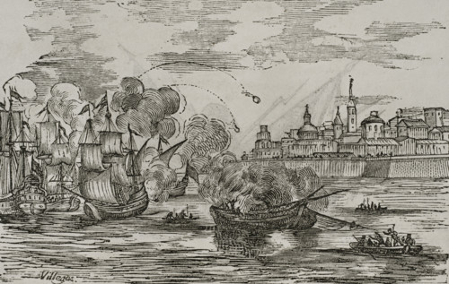 Assault on Cadiz, 1797, (1851). Creator: Unknown.
