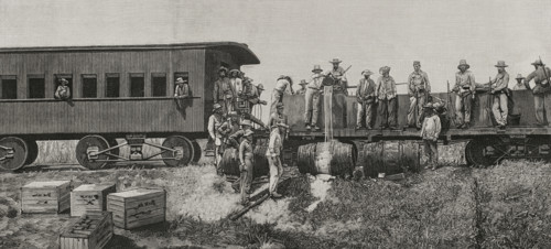 Cuban War of Independence: Distribution of rations, Cuba, 1898.  Creator: Unknown.