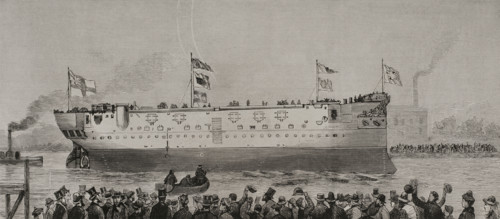 Comus Class Corvette, Royal Navy steel corvette, 1878.  Creator: Unknown.