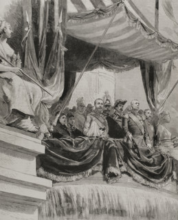 Marshal Patrice de Mac Mahon at the opening of the Paris Exposition on May 1, 1878.  Creator: Unknown.