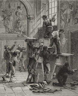 The conclave for the election of Pope Leo XIII, Rome, 1878.  Creator: Unknown.