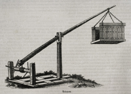 Tolenon - medieval military machinery, 1852.  Creator: Unknown.