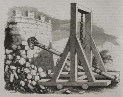 Battering ram - siege weapon, 1852. Creator: Unknown.