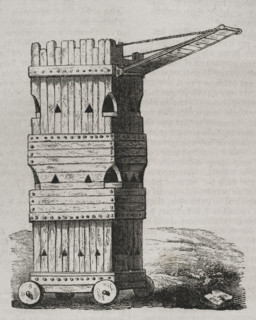 Siege tower or breaching tower - siege engine, 1852.  Creator: Unknown.