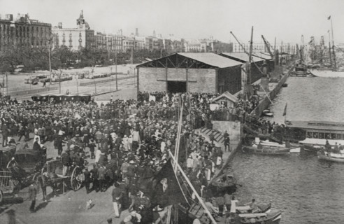 Troops returning from the Philippines, February 27, 1898.  Creator: Unknown.