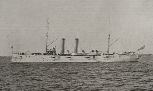 Spanish-American War: USS Montgomery (C-9) (1894-1918), Montgomery-class cruiser, US navy, 1898. Creator: Unknown.