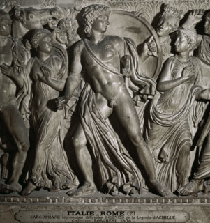 Attic sarcophagus depicting Achilles in the Court of King Lycomedes, Greek, c240 (2008).  Creator: Unknown.